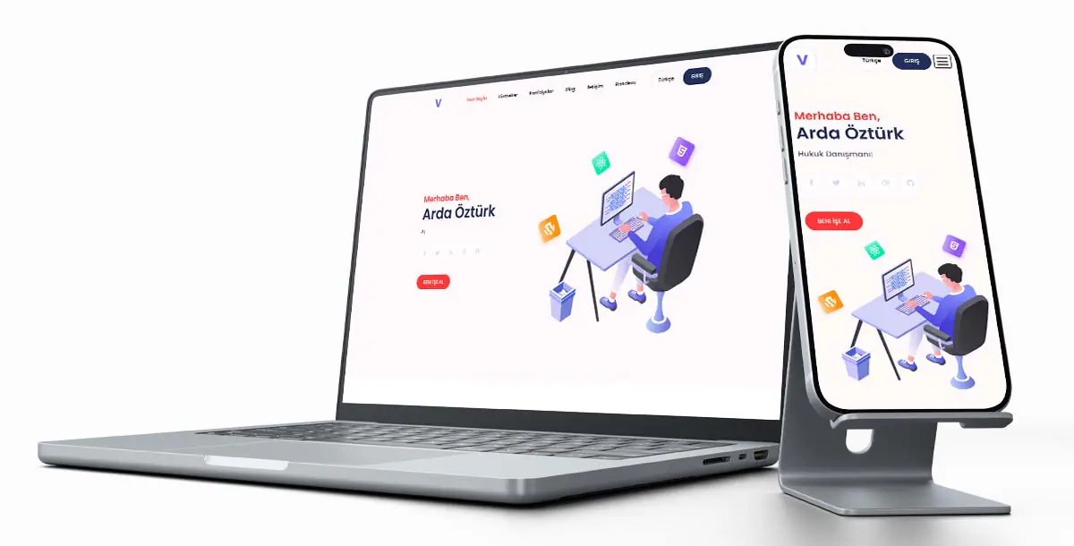 Kişisel Web Sitesi Paketi V13 + Vcard + CV Tasarım + Hosting Hizmeti