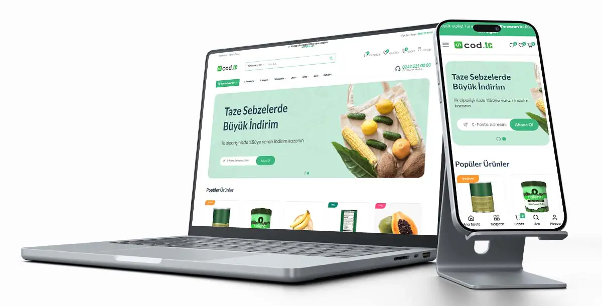 E-Ticaret Web Sitesi Paketi V5 + Pazaryeri + Hosting Hizmeti