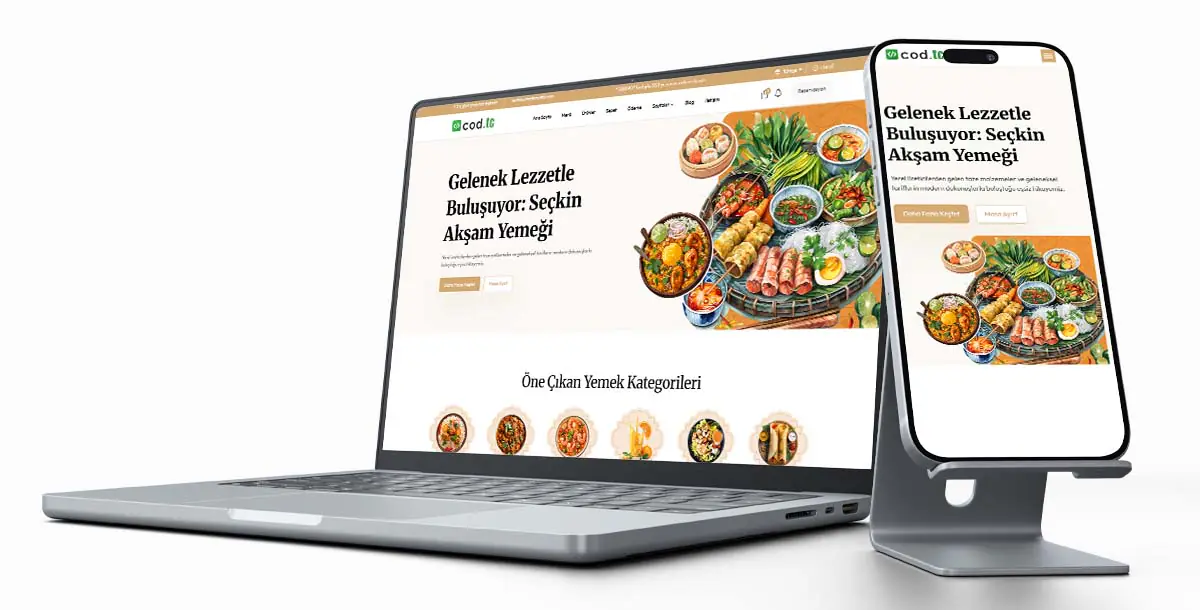 Restoran Web Sitesi Paketi V3 + Hosting Hizmeti