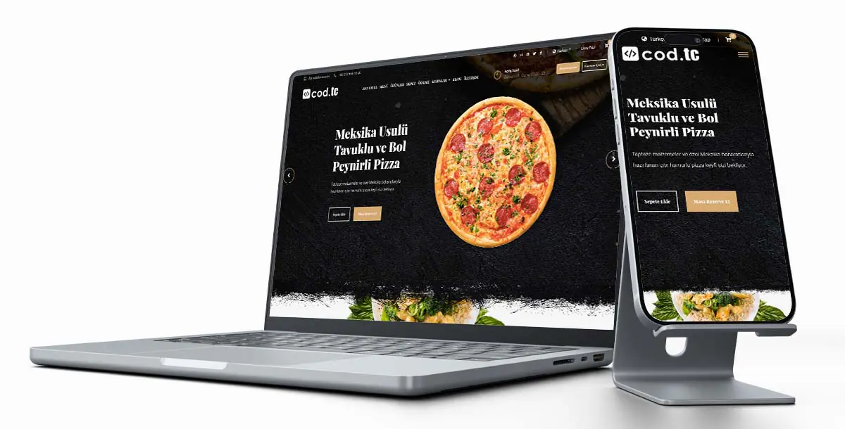 Restoran Web Sitesi Paketi V10 + Hosting Hizmeti