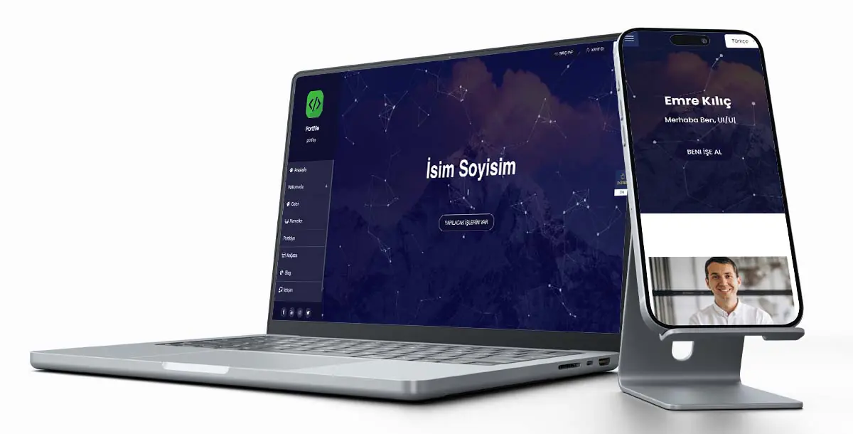 Kişisel Web Sitesi Paketi V9 + Vcard + CV Tasarım + Hosting Hizmeti